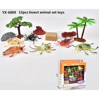 Décoration pour la fête, assortiments d'insecte en plastique, jouets pour Halloween, figurines réalistes avec imprimé de papillon, pour l'éveil des animaux