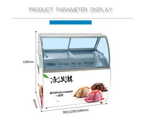 Affichage de la crème glacée commerciale de haute qualité congélateur Popsicle vitrine Gelato Cabinet avec matériau en verre en vente - Product Image 6