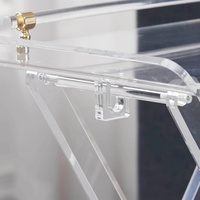 Tables d'appoint pliantes modernes en acrylique pour salon, chambre, hall - Petites tables d'appoint transparentes avec poignée, montage facile, mobilier de maison