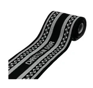 OEM printed elastic tape band webbing designer embossed and debossed custom logo elastic printing band rubber tape for clothing