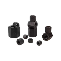 Écrou de raccord hexagonal métrique en acier au carbone de grade 8 DIN6334 GB55 GB56, connecteur d'extension de tige filetée à oxyde noir pour assemblage de fixation