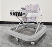 2026 Trotteur évolutif multifonction en plastique pour bébés, anti-jambes en O, avec roues silencieuses, fonction d'apprentissage, cadeau pour bébés