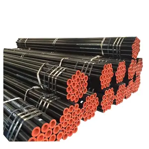 High Quality ASTM API 5L GR.B ST37 ST44 ST52 Seamless Steel Pipes in Black Paint for Boiler Tube Applications