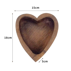 Bol de prière religieux en bois sculpté en forme de cœur avec croix, écologique, pour décoration intérieure, centre de table pour bougies, cadeaux chrétiens - Product Image 4