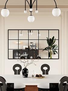 <span class=keywords><strong>Espejo</strong></span> Decorativo de Pared para Sala de Estar, Estilo Francés, Rectangular, con Marco de Hierro Blanco y Negro - Product Image 3