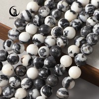 Perles en vrac de jaspe zèbre noir et blanc de 6/8/10 mm, pierres naturelles rondes pour la fabrication de bijoux