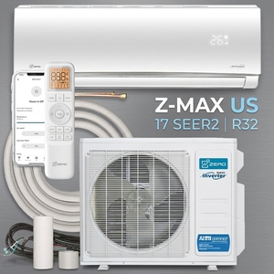 Mini Split Z-MAX de 17 SEER2 Solo Frío, 115V/230V Doble Voltaje, Aire Acondicionado para Proyectos Multifamiliares, Gas R32, Venta al Por Mayor - Product Image 1