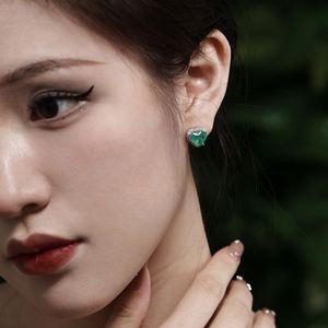 Pendientes de Plata de Ley 925 con Baño de Rodio, Diseño de Corazón Azul Paraíba, con Circonitas 5A, Estilo Eternidad, Nueva Colección Dylam - Product Image 3