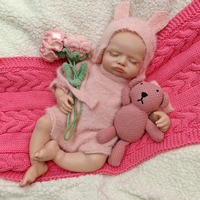 Boneka Reborn Silikon 18 Inci dengan Kulit Berlapis Cat, Boneka Bayi Perempuan Silikon Utuh yang Cantik dan Lucu