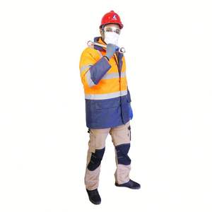 Chaqueta DE SEGURIDAD reflectante para hombre, color negro sólido, amarillo fluorescente, doble cara, alta visibilidad, reversible, para exteriores - Product Image 4