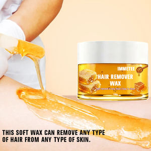 IMMETEE OEM/ODM Cire dépilatoire au <span class=keywords><strong>sucre</strong></span> et au <span class=keywords><strong>miel</strong></span> pour le corps et les jambes, perles douces et biologiques 150g pour l'épilation - Product Image 1