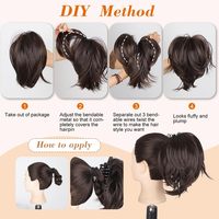 Offre Spéciale postiches pince à griffes fils métalliques pliables extension de queue de cheval courte chignon désordonné morceau de cheveux pour les femmes