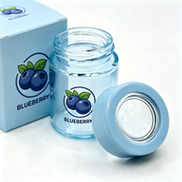 Frasco magnificador de 3.5g y 7g, a prueba de olores, de vidrio, para guardar flores, con embalaje CR, botella CR personalizada con tapa magnificadora a prueba de niños