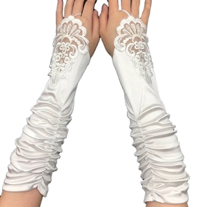 Móc ngón trắng dài Opera găng tay satin găng tay buổi tối Bridal Đảng khuỷu tay găng tay cho phụ nữ chủ đề Đảng Halloween trang phục - Product Image 6