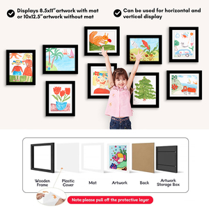 กรอบรูปสำหรับเด็กกรอบรูปศิลปะสำหรับเด็กเปิดด้านหน้าขนาด8.5x11 - Product Image 2