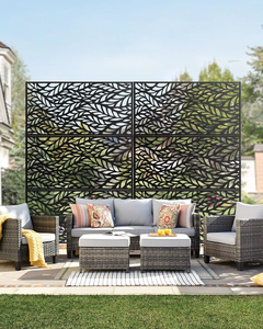 Panneau de clôture en acier Corten découpé au laser, écran d'intimité de jardin en aluminium et acier Corten, panneaux d'intimité en acier Corten et aluminium - Product Image 6