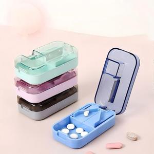 Neue ABS-Medikamentenschneidebox Tabletten-Spender 2 Schichten Multifunktionaler 3-in-1 Medikamentenschneider mit Aufbewahrungsbox - Product Image 2