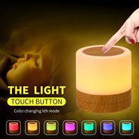 Nouvelle télécommande de bureau tactile moderne LED Veilleuse à grain de bois colorée Modèle chaud pour chambre à coucher Atmosphère Pat