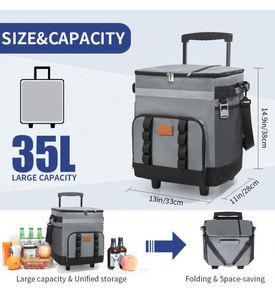 Nueva Nevera Portátil de Gran Capacidad (35L) con Aislamiento de Aluminio para Picnic, Almacenamiento de Alimentos y Transporte en Auto - Product Image 2