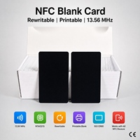 Carte NFC réinscriptible imprimable vierge 13,56 MHz ISO CR80 PVC noir blanc RFID NTAG215, fonctionne avec tous les appareils compatibles NFC