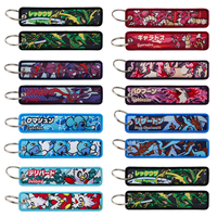 Nuevos Llaveros de Nylon Tejido con Bordado de Logotipo de Anime de Doble Cara Personalizados de 7 Estilos de Videojuegos POKE Monster, Regalo de San Valentín