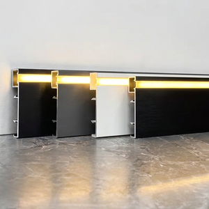 Plinthe LED moderne de 80 mm en aluminium avec profil décoratif mural en acier inoxydable de l'usine de Foshan - Product Image 2