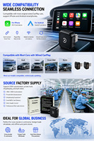 Adaptateur CarPlay sans fil Mini Dongle certifié CE FCC RoHS pour Android Auto, Plug and Play, garantie 1 an