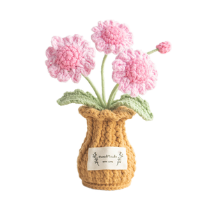 Decorazioni in Vaso con Fiori Simulati Intrecciati a Mano: Mughetto, Non-Ti-Scordar-Di-Me, Tulipano, Girasole, Rosa - Product Image 1