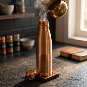 Copper <b>Thermos</b> <b>Bottle</b> With Lid Minimalist Design Portable Travel Drinkware - Product Image 6