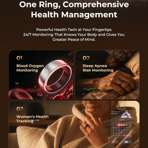 JCRing X3 <span class=keywords><strong>Brevet</strong></span>é 5ATM CFDA CE FCC Reach Anneau d'Exercice Intelligent Enregistrement des Données d'Activité Historique Estimation du VO2Max Programme de Fitness - Product Image 2