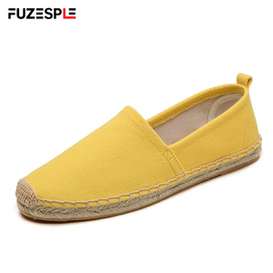 <span class=keywords><strong>Alpargatas</strong></span> de Lona Amarilla Premium para <span class=keywords><strong>Mujer</strong></span>, Transpirables, Ligeras, Tejidas en Yute, Antideslizantes, Mocasines de Verano - Product Image 1