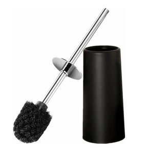Brosse de cuvette de toilette moderne à long manche <span class=keywords><strong>pas</strong></span> <span class=keywords><strong>cher</strong></span> salle de bain brosse de toilette et support ensemble de porte-brosse de toilette noir - Product Image 1