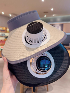 Sombrero de Sol para Mujer con Protección UV, Ala Ancha, Visera de Paja con Energía Solar, para Deportes, Viajes, Aire Libre, Casual, Diseño Liso - Product Image 2