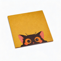 Blocs-notes mignons à motif de chat rose, jaune, bleu, notes adhésives colorées pour le bureau