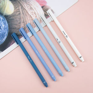 Ensemble populaire de 6 stylos gel en plastique pur de 0,5 mm, couleurs Morandi, avec emballage en PET - Product Image 6