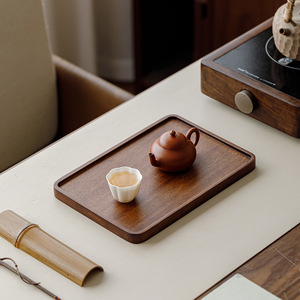 Walnut Wood <b>Tea</b> <b>Tray</b> Solid Wood Serving <b>Tray</b> For <b>Tea</b> Cup Coffee Elegant Design Handmade Craftsmanship - Product Image 2