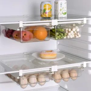キッチンエッグフルーツフードプラスチッククリア冷蔵庫オーガナイザースライド棚の下引き出しボックス引き出しタイプ冷蔵庫収納ボックス