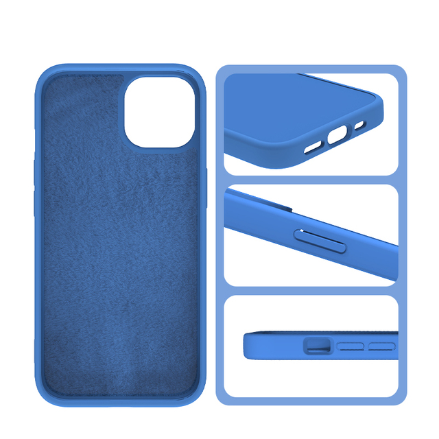 Mobile Cover Original Microfiber Shockproof Liquid Silicone Phone Case for iPhone 15 14 13 12 Plus Pro Max