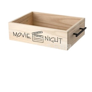 Plateau de rangement rectangulaire en bois pour soirées cinéma, idéal pour popcorn, frites, boissons et fêtes - Product Image 5