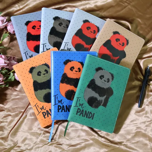 غطاء الباندا اللطيف, غطاء من الجلد الحراري ، دفتر اليوميات ، مصنوع من جلود البولي يوريثان ، قابل للتخصيص