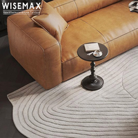 WISEMAX MÜBLER italienisches minimalistisches Bodensofa geteiltes echtes Leder Holzrahmen daunenfeder gefülltes Sofa für Wohnzimmer