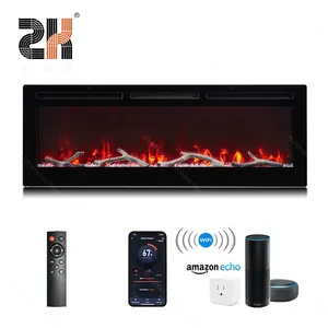 Factory Wholesale 30''36''42''50''60''72'' Wall Recessed Support APP Alexa Voice Control Modern Smart Electric Fireplace
