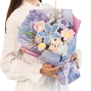 Papier d'emballage pour bouquets, maille florale faite à la main, longue durée (3-5 ans), pour la remise des diplômes, la fête des mères, Noë<span class=keywords><strong>l</strong></span>, la Saint-Valentin, nouveauté - Product Image 4
