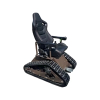 Fauteuil roulant électrique tout-terrain portable à chenilles en caoutchouc, plateforme inclinable, pour escaliers, avec fixations, capacité de charge 100 kg, vitesse 5 km/h