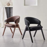 Fauteuil de salle à manger moderne en bois avec dossier rembourré et pieds en bois pour la maison, l'hôtel et le salon