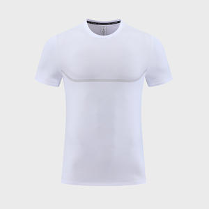 Vente en gros Élasthanne Workout Active Wear Respirant Ice Silk Quick Dry T-Shirt Plus Size Men Fitness Gym T Shirt pour l'été - Product Image 2