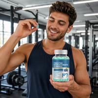 Bonbons gélifiés de créatine monohydrate pour adultes, saveur myrtille, sans sucre, pour la musculation, la récupération de la fatigue et la pré-entraînement (vente en gros)