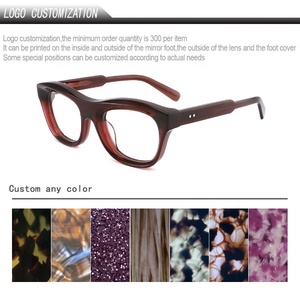 หนาอะซิเตทแว่นตา Unisex สต็อกกรอบแว่นตา Retro สแควร์อะซิเตทแว่นตากรอบแว่นตาสําหรับแว่นตา - Product Image 4