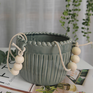 Maceta de bonsái de cerámica clásica grande de estilo chino con pata - Product Image 3