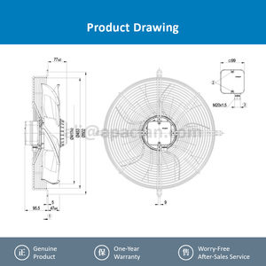 Ventiladores Axiales ebmpapst S4D420-AU02-03 de 420 mm, 185 W, 400 V CA, Ventiladores Eléctricos, Ventiladores para Aire Acondicionado, Ventiladores para Enfriadores - Product Image 3